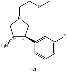 (3S,4R)-4-(3-fluorophenyl)-1-(2-methoxyethyl)pyrrolidin-3-aminedihydrochloride Struktur