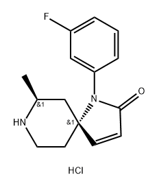 1,8-Diazaspiro[4.5]dec-3-en-2-one, 1-(3-fluorophenyl)-7-Methyl-, hydrochloride (1:1), (5R,7S)- Struktur