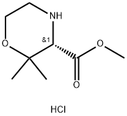 3-Morpholinecarboxylic acid, 2,2-dimethyl-,methylester,hydrochloride,(3S)- Struktur