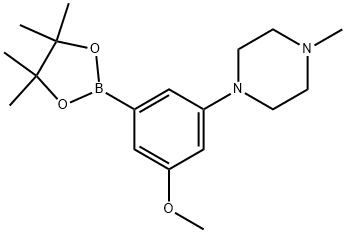 Piperazine, 1-[3-methoxy-5-(4,4,5,5-tetramethyl-1,3,2-dioxaborolan-2-yl)phenyl]-4-methyl- Struktur