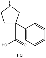 3-Pyrrolidinecarboxylic acid, 3-phenyl-, hydrochloride (1:1) Struktur