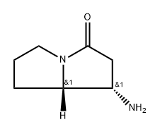 trans-1-amino-1,2,5,6,7,8-hexahydropyrrolizin-3-one Struktur