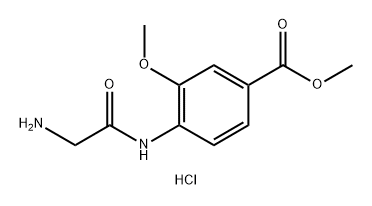 Benzoic acid, 4-[(2-aminoacetyl)amino]-3-methoxy-, methyl ester, hydrochloride (1:1) Struktur