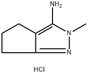 2-methyl-5,6-dihydro-4H-cyclopenta[c]pyrazol-3-amine hydrochloride Struktur