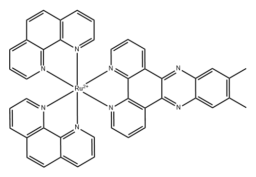 Ruthenium(2+), (11,12-dimethyldipyrido[3,2-a:2',3'-c]phenazine-κN4,κN5)bis(1,10-phenanthroline-κN1,κN10)-,(OC-6-22)- Struktur