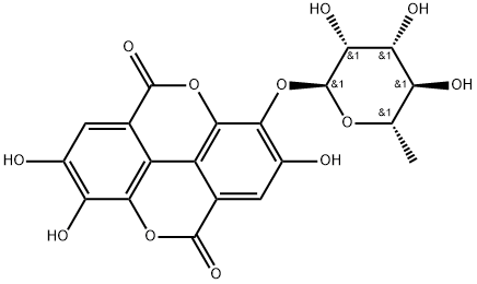 [1]Benzopyrano[5,4,3-cde][1]benzopyran-5,10-dione, 3-[(6-deoxy-α-L-mannopyranosyl)oxy]-2,7,8-trihydroxy- Struktur