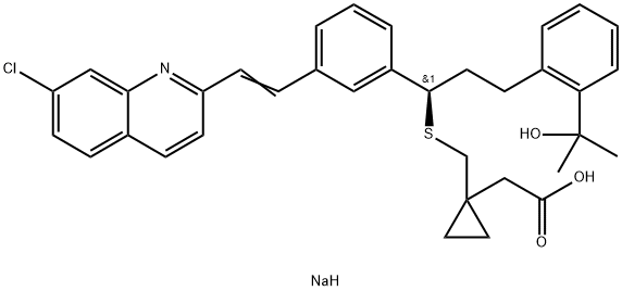 SODIUM (R)-1-[(1-{3-[2-(7-CHLORO-2-QUINOLYL)VINYL]PHENYL}-3-[2-(1-HYDROXY-1- Struktur