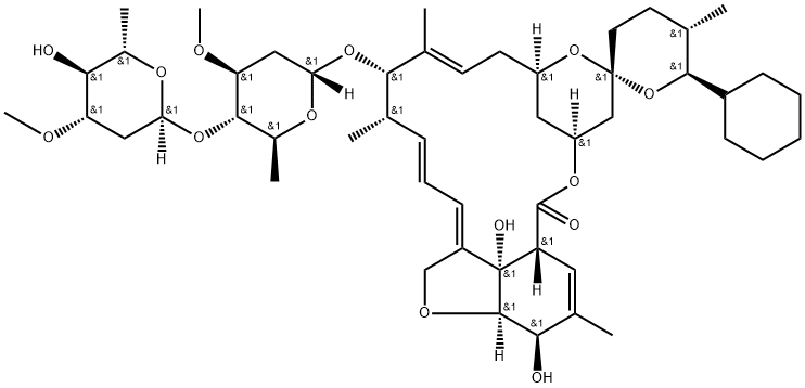 (25S)-25-CYCLOHEXYL-25-DE(SEC-BUTYL)-5-O-DEMETHYL-22,23-DIHYDROAVERMECTIN A1A Struktur