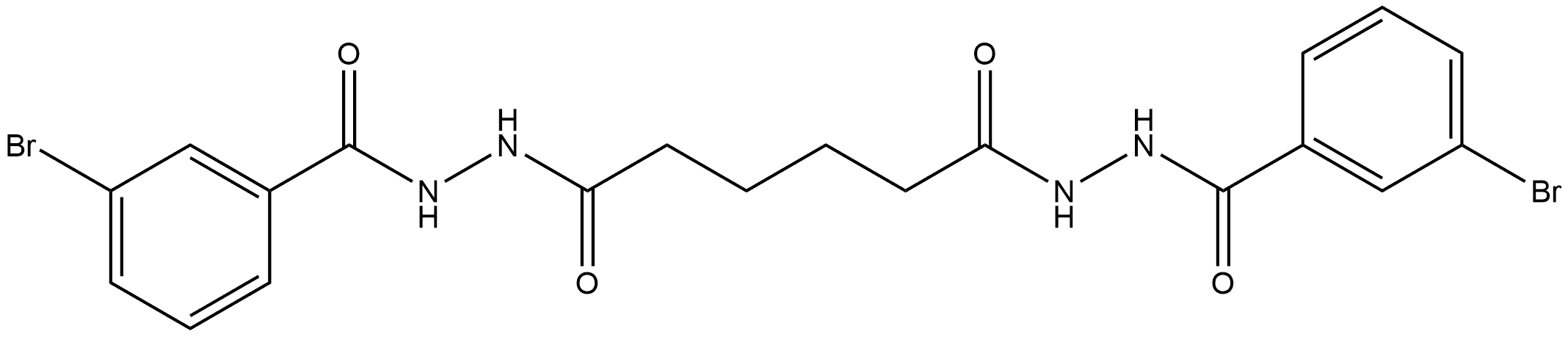 N'1,N'6-bis(3-bromobenzoyl)hexanedihydrazide Struktur