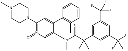 Benzeneacetamide, N,α,α-trimethyl-N-[4-(2-methylphenyl)-6-(4-methyl-1-piperazinyl)-1-oxido-3-pyridinyl]-3,5-bis(trifluoromethyl)- Struktur