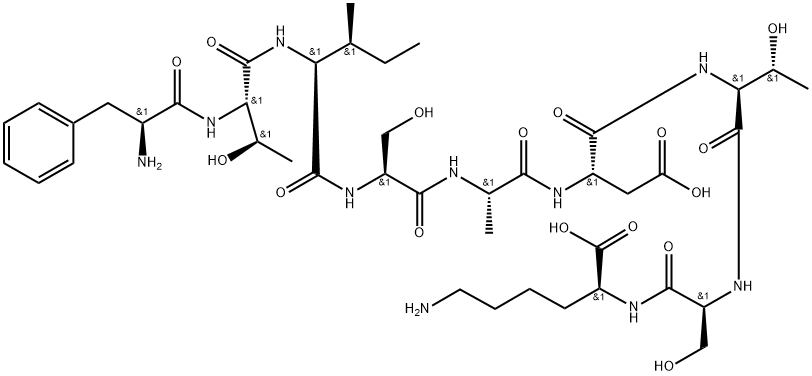 L-Lysine, L-phenylalanyl-L-threonyl-L-isoleucyl-L-seryl-L-alanyl-L-α-aspartyl-L-threonyl-L-seryl- Struktur