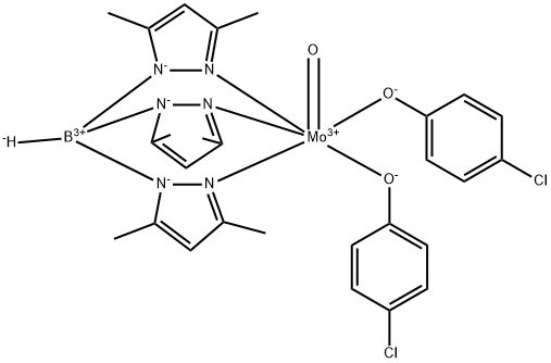 bis(4-chlorophenolato)(hydrotris(3,5-dimethyl-1-pyrazolyl)borato)oxomolybdenum (V) Struktur