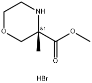 3-Morpholinecarboxylic acid, 3-methyl-,methylester,hydrobromide,(3S)- Struktur