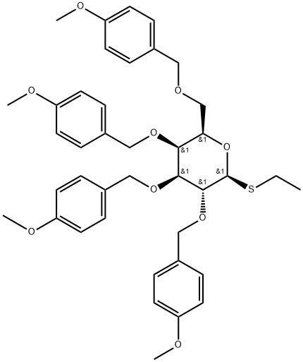 β-D-Galactopyranoside, ethyl 2,3,4,6-tetrakis-O-[(4-methoxyphenyl)methyl]-1-thio- Struktur