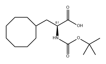 Cyclooctanepropanoic acid, α-[[(1,1-dimethylethoxy)carbonyl]amino]-, (αS)- 結(jié)構(gòu)式