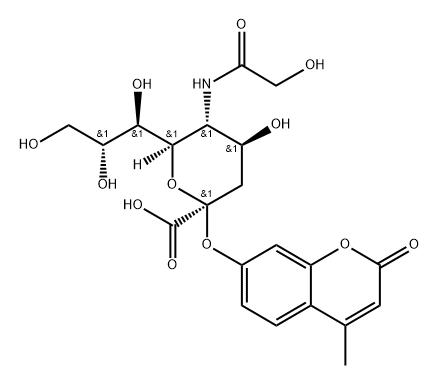 2'-(4-Methylumbelliferyl)-a-D-N-glycolylneuraminic acid Struktur