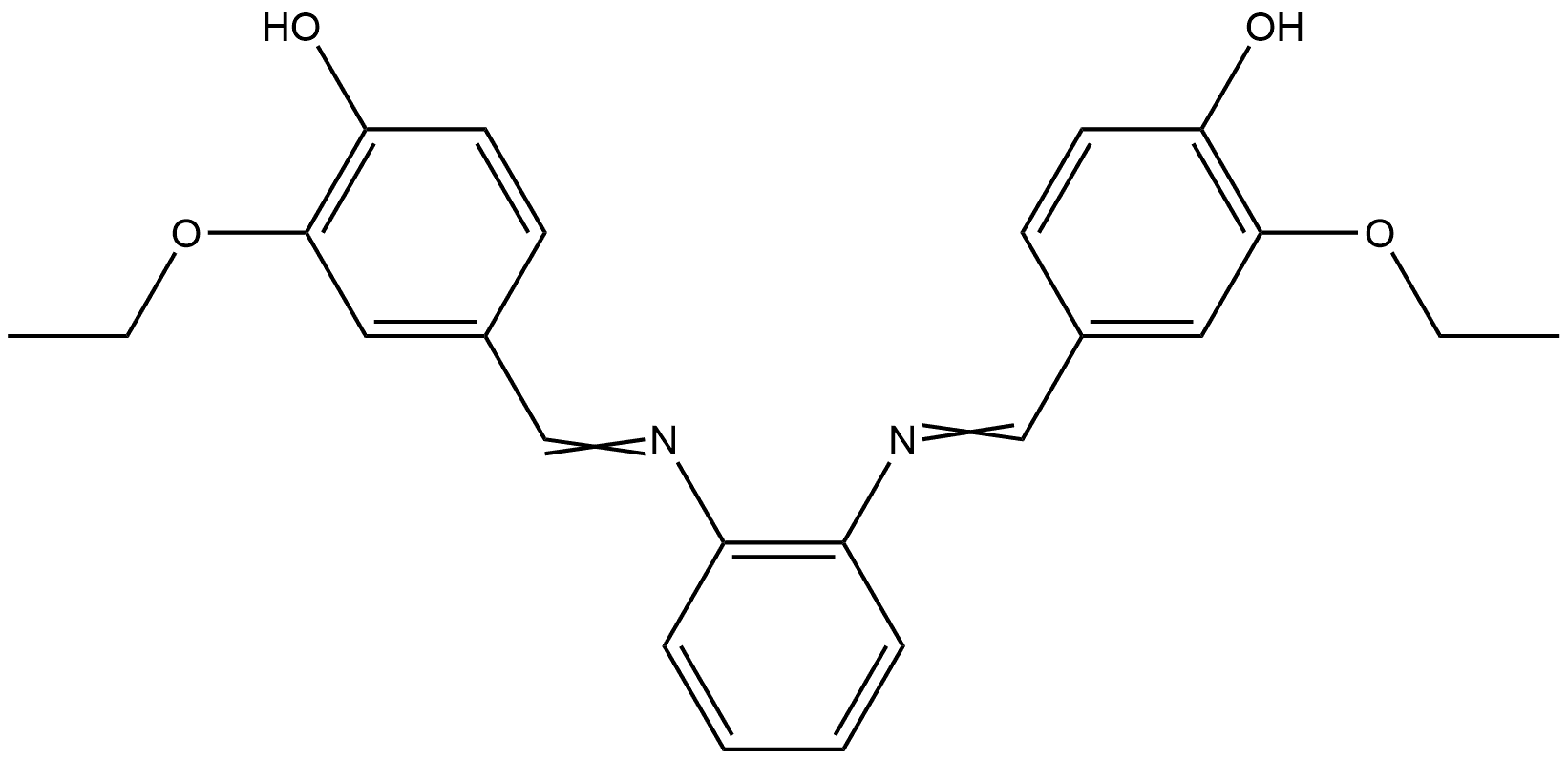 4,4'-[1,2-phenylenebis(nitrilomethylylidene)]bis(2-ethoxyphenol) Struktur