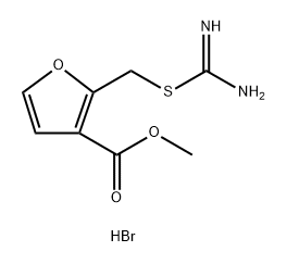 3-Furancarboxylic acid, 2-[[(aminoiminomethyl)thio]methyl]-, methyl ester, hydrobromide (1:1) Struktur