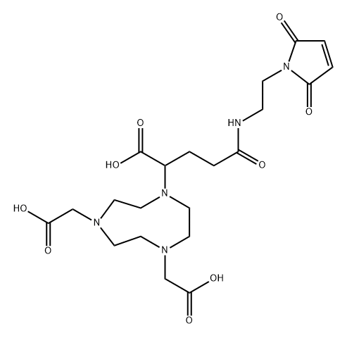 1H-1,4,7-Triazonine-1,4,7-triacetic acid, α1-[3-[[2-(2,5-dihydro-2,5-dioxo-1H-pyrrol-1-yl)ethyl]amino]-3-oxopropyl]hexahydro- Struktur