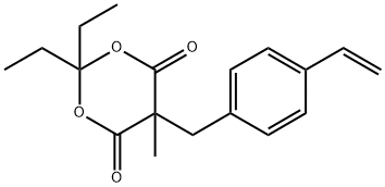 5-[(4-Ethenylphenyl)methyl]-2,2-diethyl-5-methyl-1,3-dioxane-4,6-dione Struktur