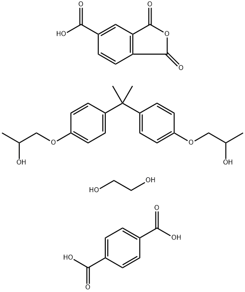 1,4-Benzenedicarboxylic acid polymer with 1,3-dihydro-1,3-dioxo-5-isobenzofuran carboxylic acid, 1,2-ethanediol and 1,1'-[(1-methylethylidene) bis(4,1-phenylene oxy)]bis[2-propanol] Struktur