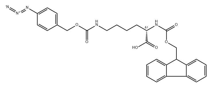 L-Lysine, N6-[[(4-azidophenyl)methoxy]carbonyl]-N2-[(9H-fluoren-9-ylmethoxy)carbonyl]- Struktur