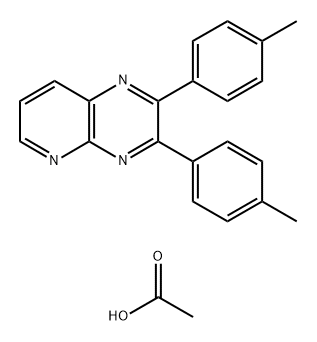 Pyrido[2,3-b]pyrazine, 2,3-bis(4-methylphenyl)-, acetate (1:1) Struktur