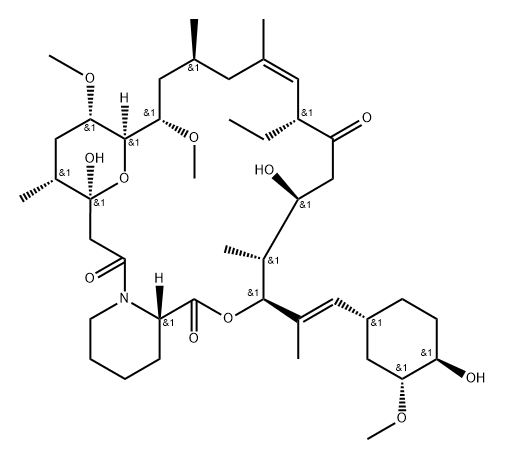 15,19-Epoxy-3H-pyrido2,1-c1,4oxaazacyclotricosine-1,7,21(4H,8H,23H)-trione, 8-ethyl-5,6,11,12,13,14,15,16,17,18,19,20,24,25,26,26a-hexadecahydro-5,19-dihydroxy-3-(1E)-2-(1R,3R,4R)-4-hydroxy-3-methoxycyclohexyl-1-methylethenyl-14,16-dimethoxy-4,10,12,18-te Struktur