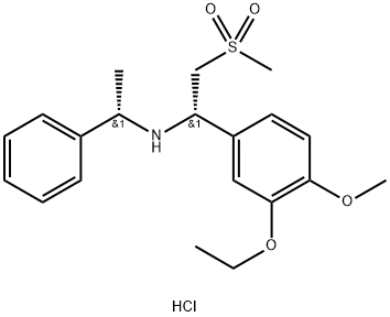 Benzenemethanamine, 3-ethoxy-4-methoxy-α-[(methylsulfonyl)methyl]-N-[(1S)-1-phenylethyl]-, hydrochloride (1:1), (αS)- Struktur