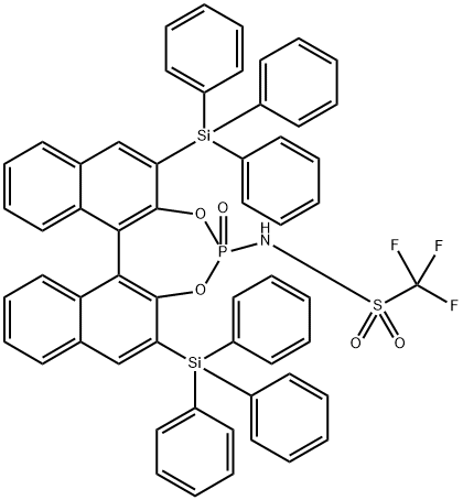 1,1,1-Trifluoro-N-[(11bS)-4-oxido-2,6-bis(triphenylsilyl)di
naphtho[2,1-d:1',2'-f][1,3,2]dioxaphosphepin-4-yl]methan
esulfonamide,99%e.e. Struktur