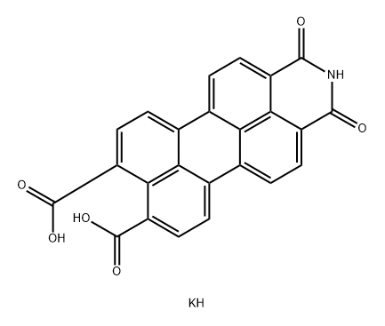 2,3-Dihydro-1,3-dioxo-1H-perylo[3,4-cd]pyridine-8,9-dicarboxylic acid potassim salt (1:2) Struktur