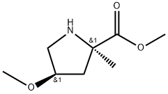 methyl (2R,4R)-4-methoxy-2-methylpyrrolidine-2-carboxylate Struktur