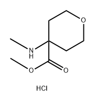 methyl 4-(methylamino)oxane-4-carboxylate hydrochloride Struktur