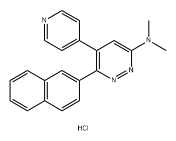 3-Pyridazinamine, N,N-dimethyl-6-(2-naphthalenyl)-5-(4-pyridinyl)-, hydrochloride (1:1) Struktur