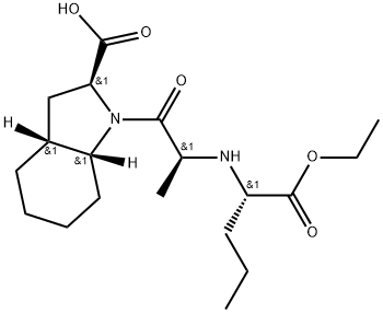 1H-Indole-2-carboxylic acid, 1-[2-[[1-(ethoxycarbonyl)butyl]amino]-1-oxopropyl]octahydro-, [2S-[1[R*(R*)],2α,3aα,7aα]]- (9CI) Struktur