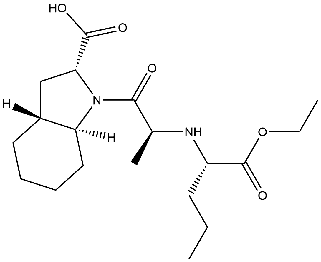 1H-Indole-2-carboxylic acid, 1-[2-[[1-(ethoxycarbonyl)butyl]amino]-1-oxopropyl]octahydro-, [2R-[1[S*(S*)],2α,3aβ,7aα]]- (9CI) Struktur