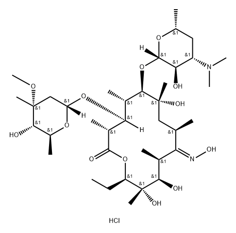 Erythromycin, 9-oxime, monohydrochloride, (9E)- Struktur