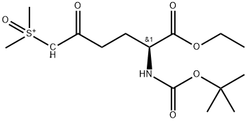 Sulfoxonium, [(5S)-5-[[(1,1-dimethylethoxy)carbonyl]amino]-6-ethoxy-2,6-dioxohexyl]dimethyl-, inner salt Struktur