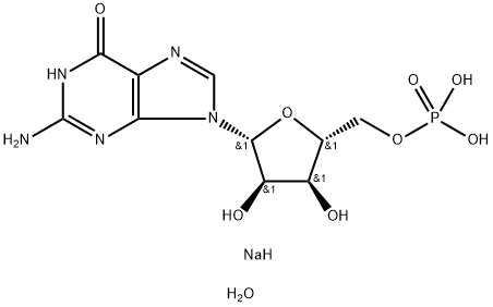 Guanosine 5'-phosphate disodium salt hydrate Struktur