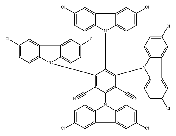 2,4,5,6-tetrakis(3,6-dichloro-9H-carbazol-9-yl)isophthalonitrile Struktur