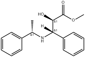 Benzenepropanoic acid, α-hydroxy-β-[[(1S)-1-phenylethyl]amino]-, methyl ester, (αR,βS)- Struktur