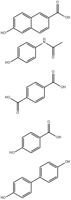 1,4-Benzenedicarboxylic acid polymer with [1,1'-biphenyl]-4,4'-diol, 4-hydroxy benzoic acid, 6-hydroxy-2-naphthalenecarboxylic acid and N-(4-hydroxyphen yl)acetamide Struktur