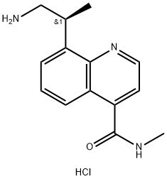 4-Quinolinecarboxamide, 8-[(1S)-2-amino-1-methylethyl]-N-methyl-, hydrochloride (1:2) Struktur