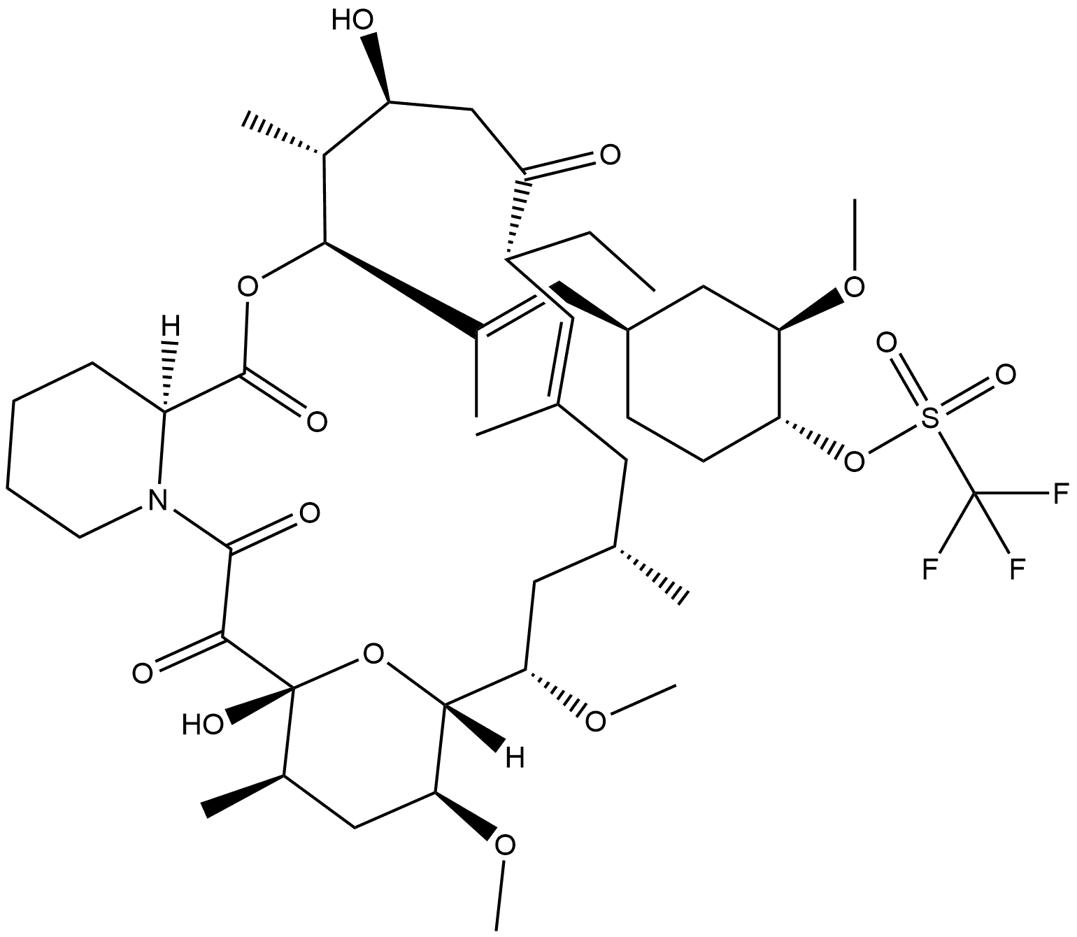 Methanesulfonic acid, trifluoro-, 4-[2-(8-ethyl-1,4,5,6,7,8,11,12,13,14,15,16,17,18,19,20,21,23,24,25,26,26a-docosahydro-5,19-dihydroxy-14,16-dimethoxy-4,10,12,18-tetramethyl-1,7,20,21-tetraoxo-15,19-epoxy-3H-pyrido[2,1-c][1,4]oxaazacyclotricosin-3-yl)-1-propenyl]-2-methoxycyclohexyl ester, [3S-[3R*...