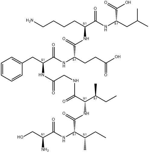 L-Leucine, L-seryl-L-isoleucyl-L-isoleucylglycyl-L-phenylalanyl-L-α-glutamyl-L-lysyl- Struktur