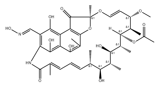 3-(Hydroxyiminomethyl)rifamycin SV Struktur