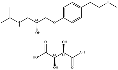 2-Propanol, 1-[4-(2-methoxyethyl)phenoxy]-3-[(1-methylethyl)amino]-, (R)-, [R-(R*,R*)]-2,3-dihydroxybutanedioate (2:1) (salt) Struktur