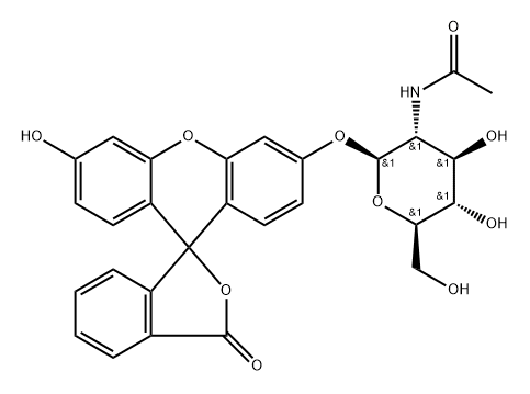 Fluorescein mono-(N-acetyl-beta-D-glucosaminide) suitable for fluorescence Struktur