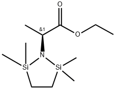 1-Aza-2,5-disilacyclopentane-1-acetic  acid,  -alpha-,2,2,5,5-pentamethyl-,  ethyl  ester,  (S)-  (9CI) Struktur