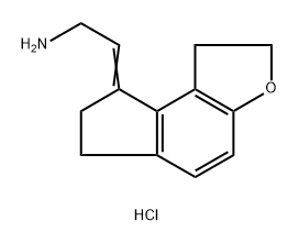 Ethanamine, 2-(1,2,6,7-tetrahydro-8H-indeno[5,4-b]furan-8-ylidene)-, hydrochloride (1:1) Struktur